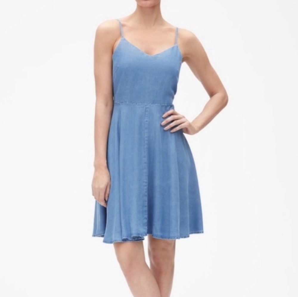 GAP Soft Denim Fit and Flare Dress